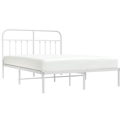 Bedframe Metaal 140 x 190 cm Wit met hoofdbord