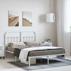 Bedframe metaal wit 150x200 cm met hoofdbord