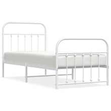 Bedframe Met Hoofd- En Voeteneinde Metaal 90 x 190 cm Wit met hoofdbord & voetbord