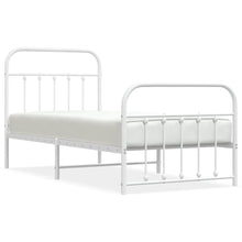 Bedframe Met Hoofd- En Voeteneinde Metaal 90 x 200 cm Wit met hoofdbord & voetbord
