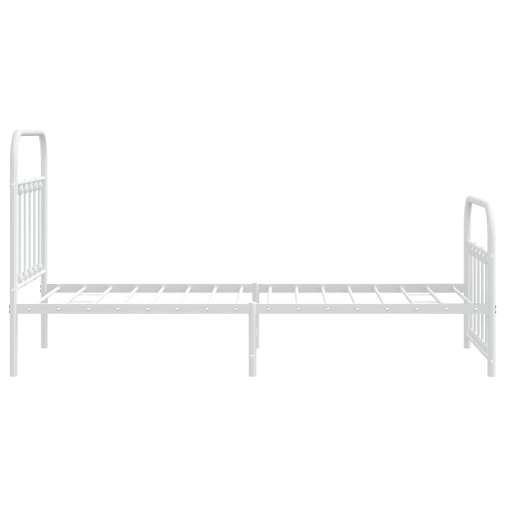 Bedframe Met Hoofd- En Voeteneinde Metaal 90 x 200 cm Wit met hoofdbord & voetbord
