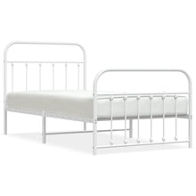 Bedframe Met Hoofd- En Voeteneinde Metaal 100 x 190 cm Wit met hoofdbord & voetbord