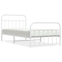 Bedframe Met Hoofd- En Voeteneinde Metaal 100 x 200 cm Wit met hoofdbord & voetbord