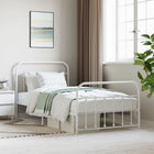 Bedframe metaal 107x203 cm wit