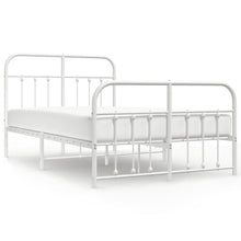 Bedframe Met Hoofd- En Voeteneinde Metaal 120 x 200 cm Wit met hoofdbord & voetbord