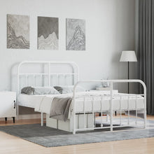 Bedframe Met Hoofd- En Voeteneinde Metaal 120 x 200 cm Wit met hoofdbord & voetbord