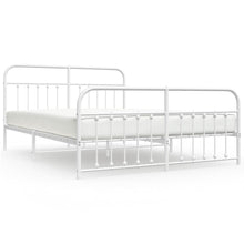 Bedframe Met Hoofd- En Voeteneinde Metaal 160 x 200 cm Wit met hoofdbord & voetbord