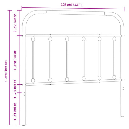 Hoofdbord Metaal Wit 100 Cm