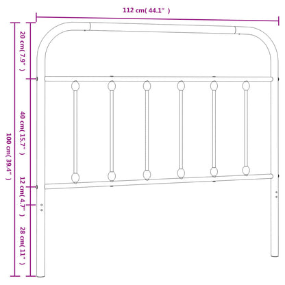 Hoofdbord Metaal 107 cm Wit