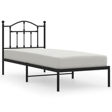 Bedframe Metaal 80 x 200 cm Zwart met hoofdbord