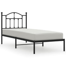 Bedframe Metaal 90 x 190 cm Zwart met hoofdbord