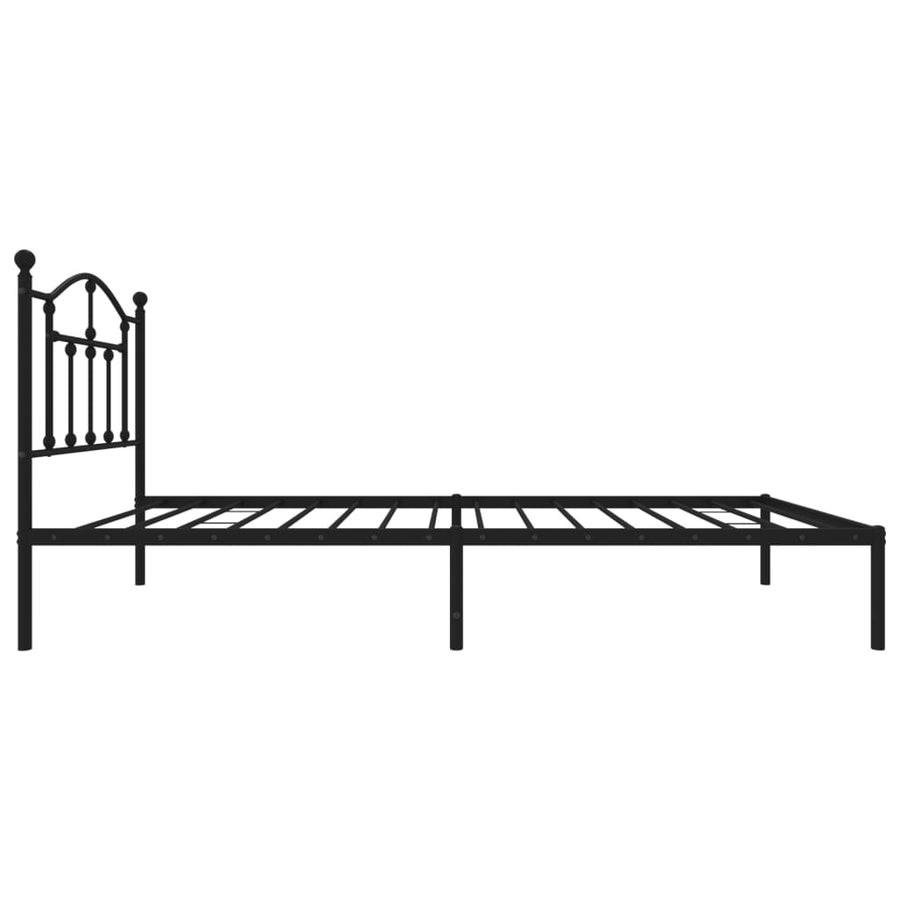 Bedframe Metaal 90 x 190 cm Zwart met hoofdbord