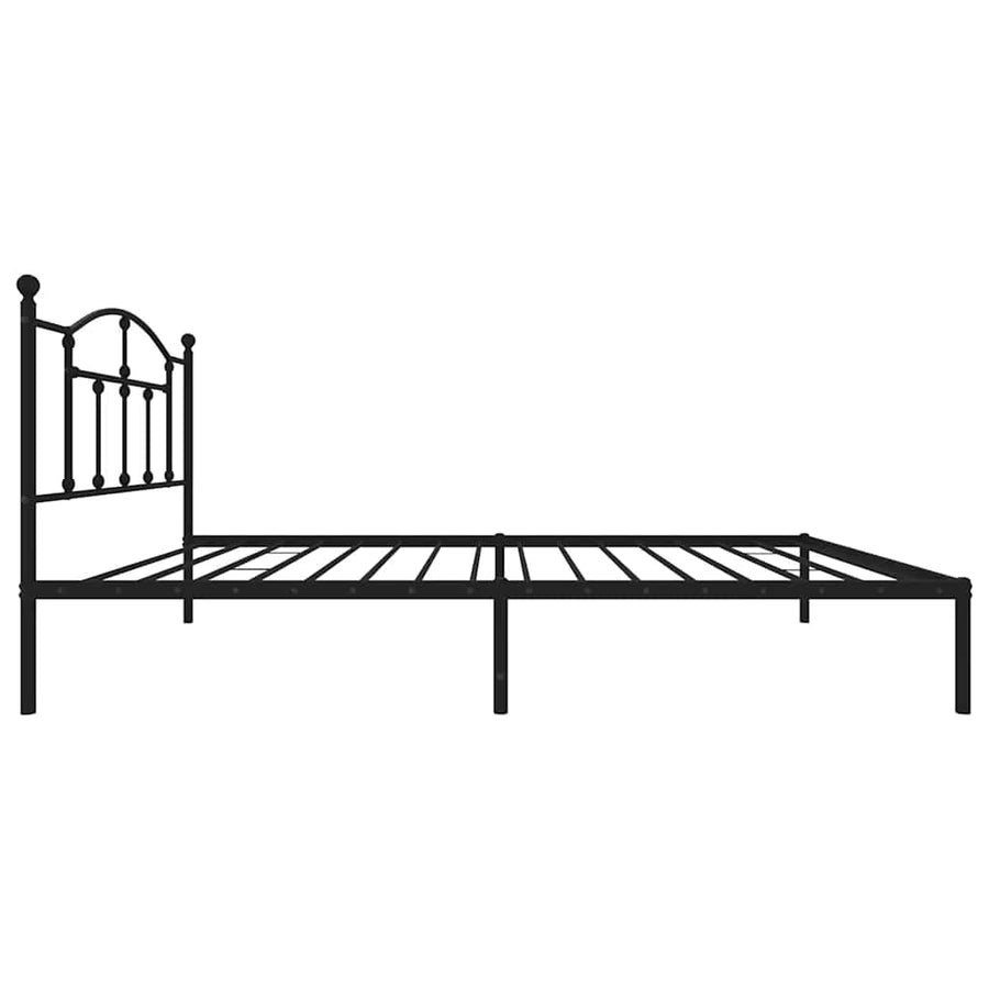 Bedframe met hoofdbord metaal zwart 100x200 cm