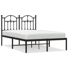 Bedframe Metaal 120 x 190 cm Zwart met hoofdbord