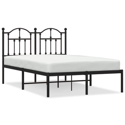 Bedframe Metaal 120 x 190 cm Zwart met hoofdbord
