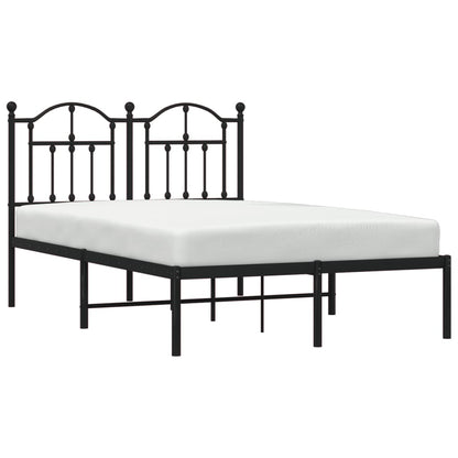 Bedframe Metaal 120 x 190 cm Zwart met hoofdbord