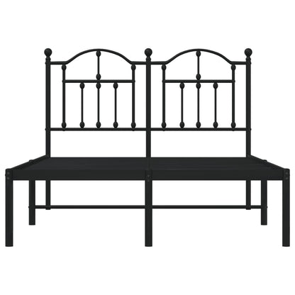 Bedframe Metaal 120 x 190 cm Zwart met hoofdbord