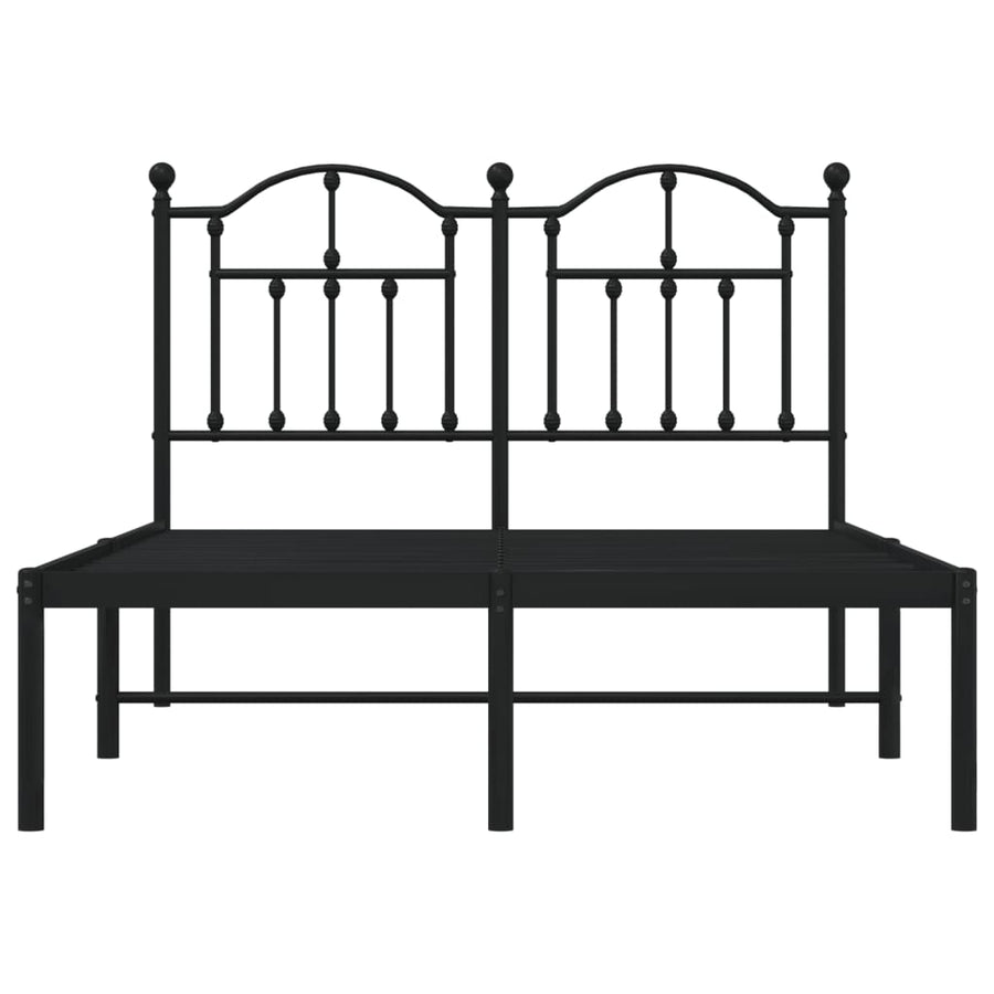 Bedframe Metaal 120 x 190 cm Zwart met hoofdbord