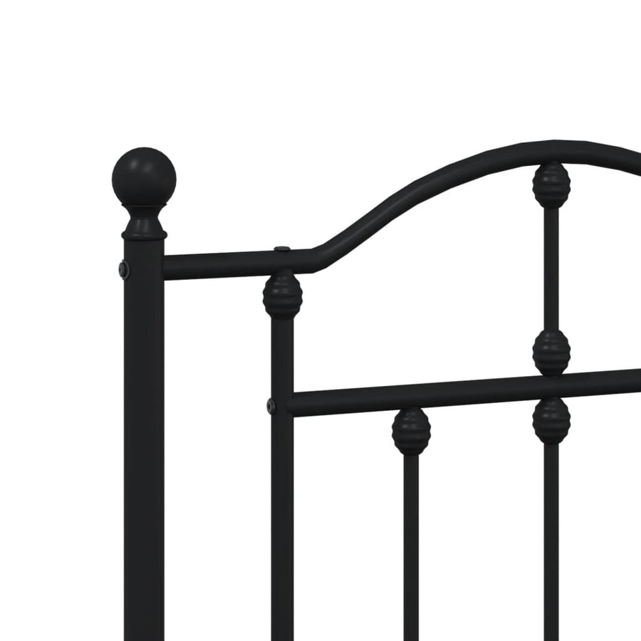 Bedframe Metaal 120 x 190 cm Zwart met hoofdbord