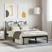 Bedframe metaal zwart 120x190 cm met hoofdbord