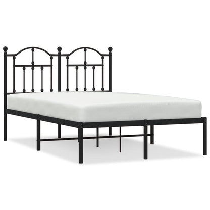 Bedframe Metaal 120 x 200 cm Zwart met hoofdbord