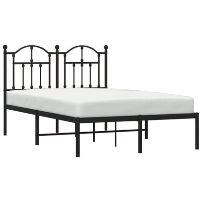 Bedframe Metaal 120 x 200 cm Zwart met hoofdbord