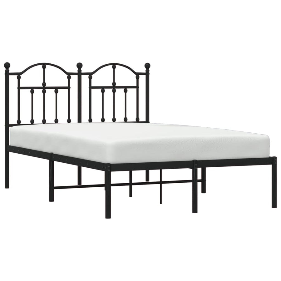 Bedframe Metaal 120 x 200 cm Zwart met hoofdbord