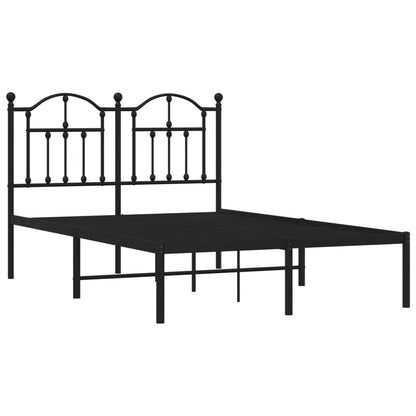 Bedframe Metaal 120 x 200 cm Zwart met hoofdbord