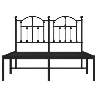Bedframe Metaal 120 x 200 cm Zwart met hoofdbord