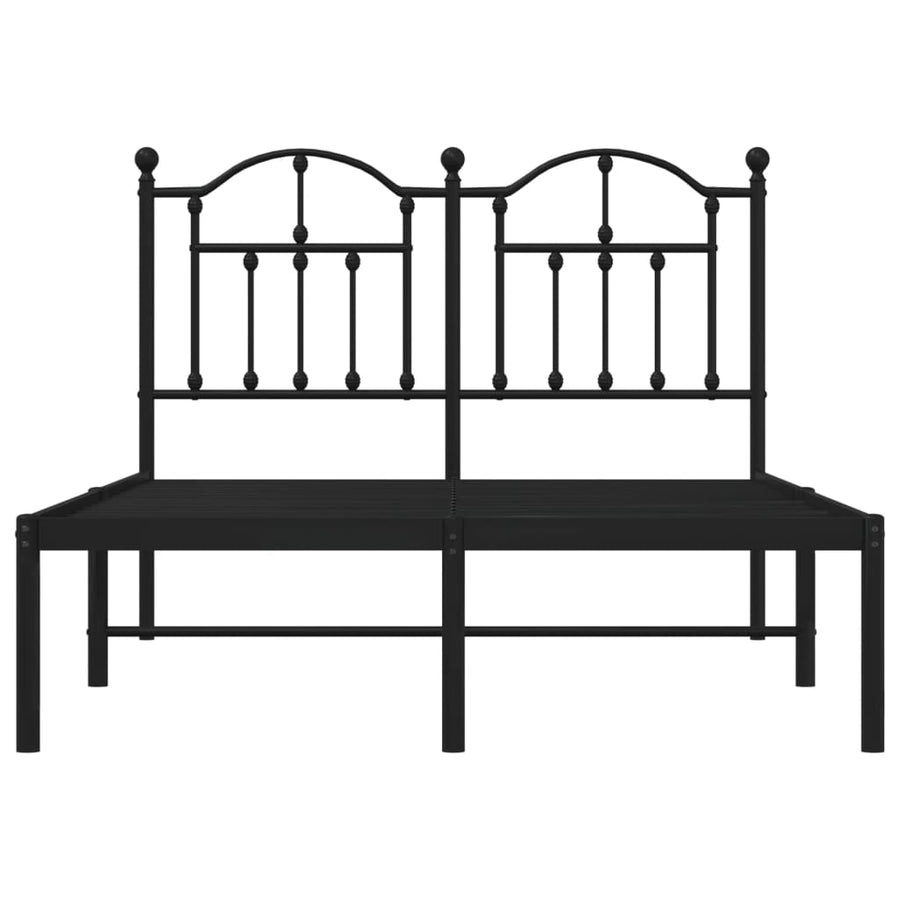 Bedframe Metaal 120 x 200 cm Zwart met hoofdbord
