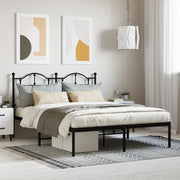 Bedframe metaal zwart 135x190 cm met hoofdbord