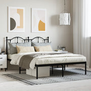 Bedframe metaal zwart 140x190 cm met hoofdbord