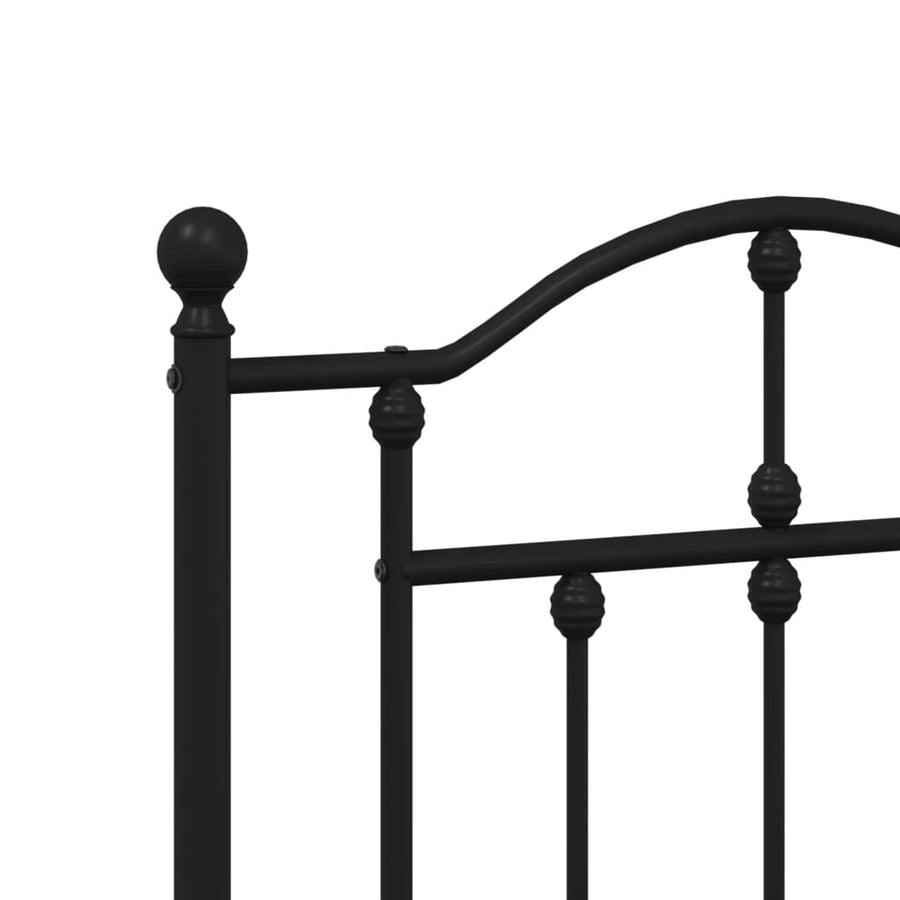 Bedframe Metaal 140 x 200 cm Zwart met hoofdbord