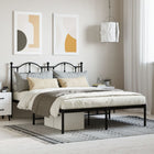 Bedframe metaal zwart 140x200 cm met hoofdbord