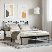 Bedframe metaal zwart 140x200 cm met hoofdbord