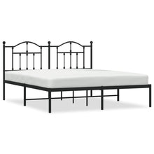 Bedframe Metaal 160 x 200 cm Zwart met hoofdbord