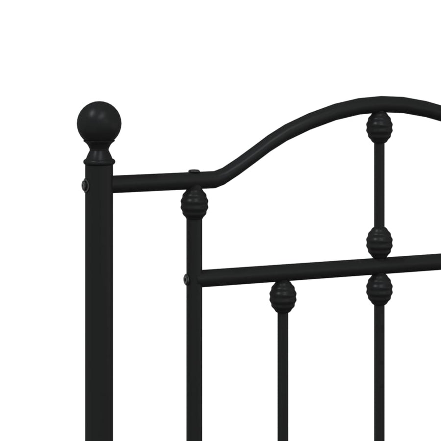 Bedframe Metaal 160 x 200 cm Zwart met hoofdbord