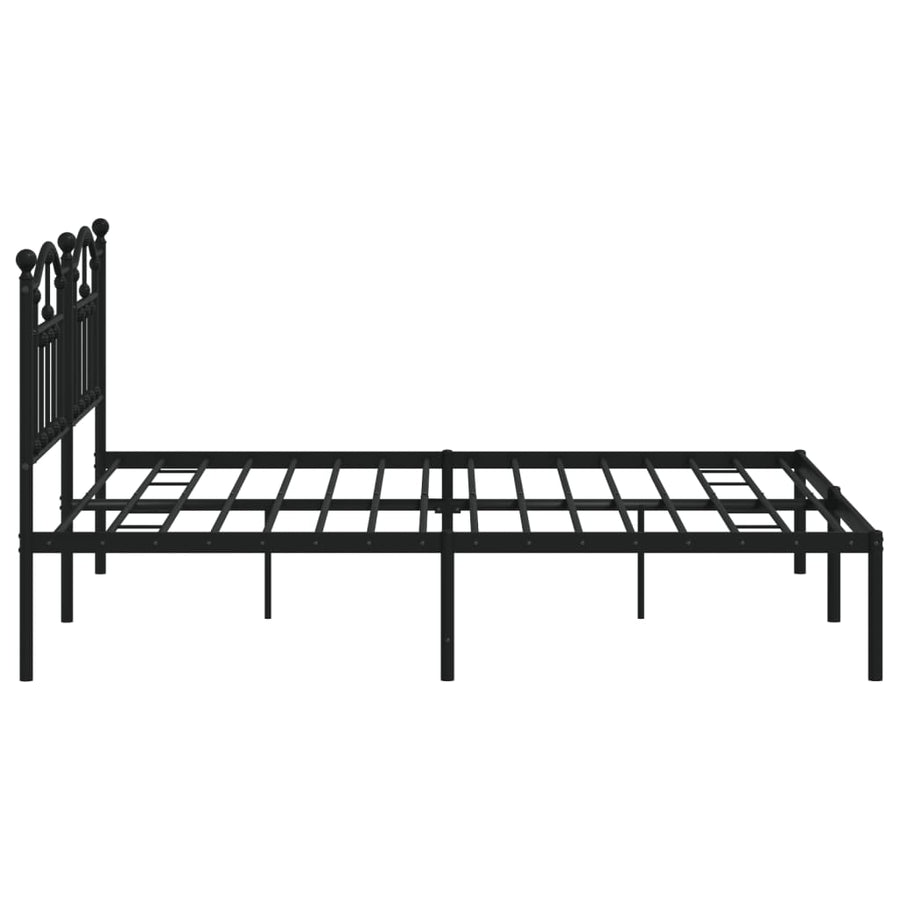 Bedframe Metaal 180 x 200 cm Zwart met hoofdbord