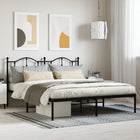 Bed frame with headboard metal black 180x200 cm
