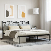 Bedframe metaal zwart 180x200 cm met hoofdbord