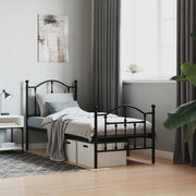 Bedframe metaal zwart 75x190 cm