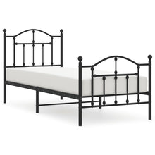 Bedframe Met Hoofd- En Voeteneinde Metaal 80 x 200 cm Zwart met hoofdbord & voetbord
