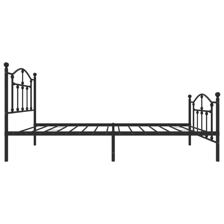 Bedframe Met Hoofd- En Voeteneinde Metaal 90 x 200 cm Zwart met hoofdbord & voetbord