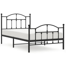 Bedframe Met Hoofd- En Voeteneinde Metaal 100 x 190 cm Zwart met hoofdbord & voetbord