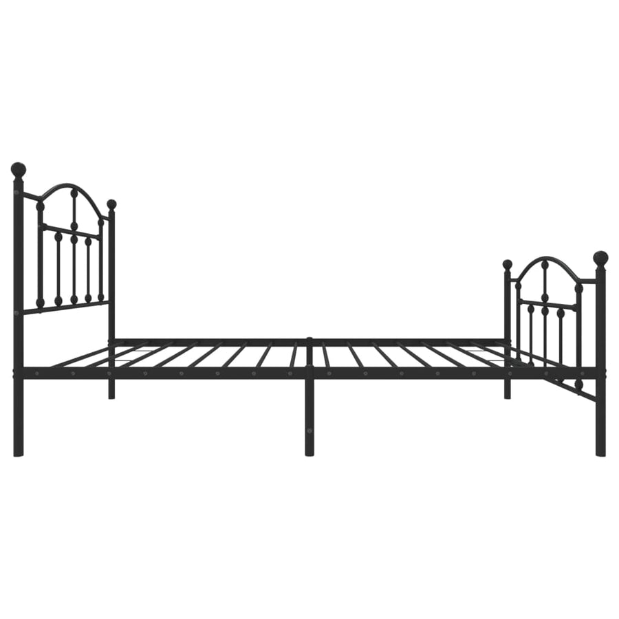 Bedframe Met Hoofd- En Voeteneinde Metaal 100 x 190 cm Zwart met hoofdbord & voetbord