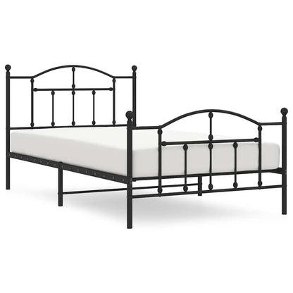Bedframe Met Hoofd- En Voeteneinde Metaal 100 x 200 cm Zwart