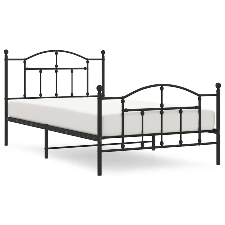 Bedframe Met Hoofd- En Voeteneinde Metaal 100 x 200 cm Zwart