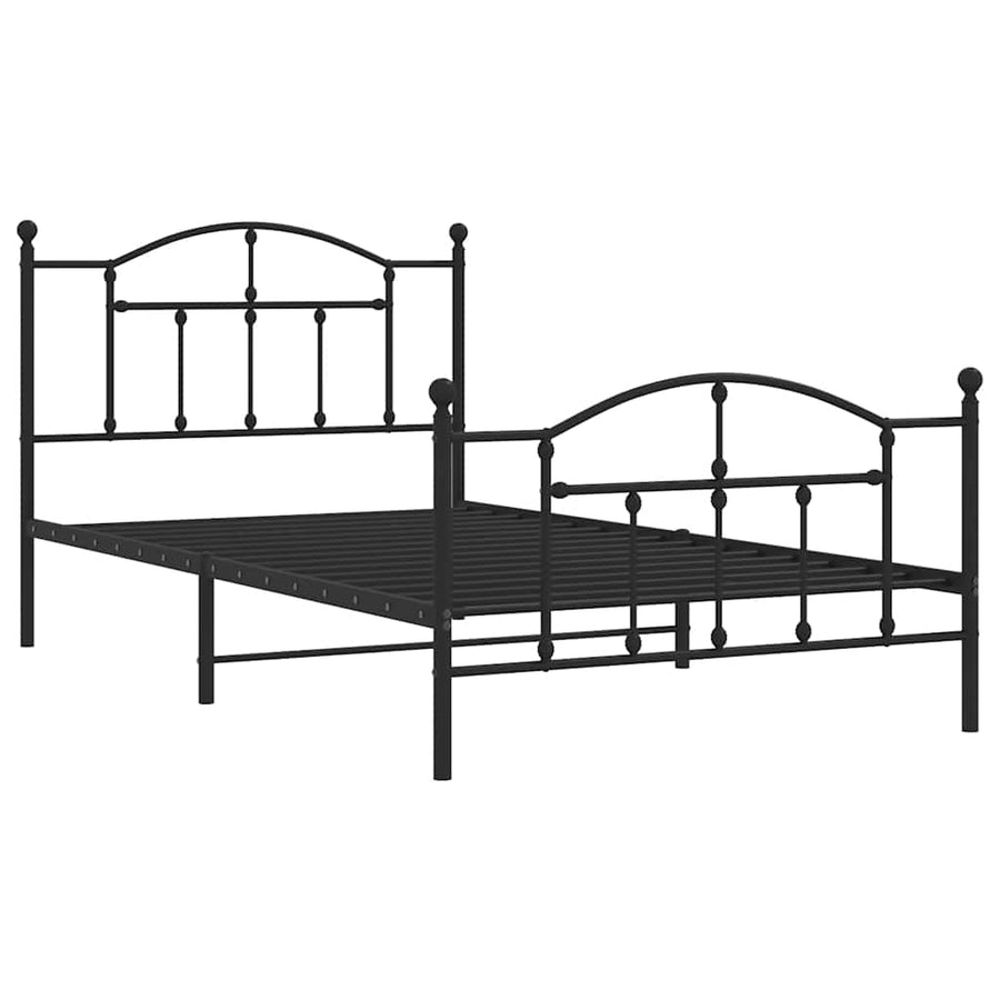 Bedframe Met Hoofd- En Voeteneinde Metaal 100 x 200 cm Zwart