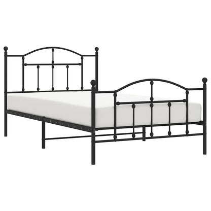 Bedframe Met Hoofd- En Voeteneinde Metaal 100 x 200 cm Zwart