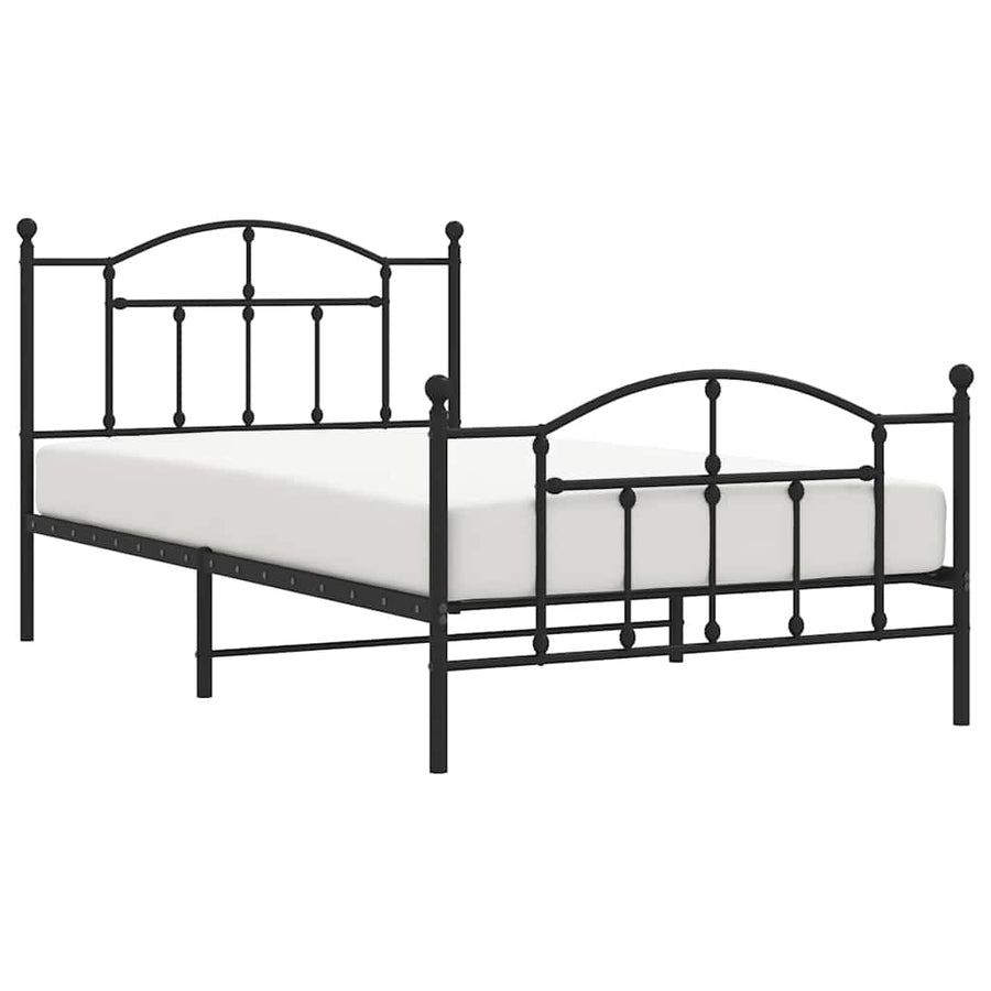 Bedframe Met Hoofd- En Voeteneinde Metaal 100 x 200 cm Zwart